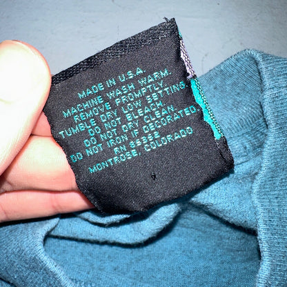 Vintage 90s Rainforest Cafe T Shirt Small Blue AOP All Over Print USA Made Rare