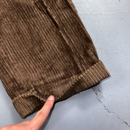 J. Peterman Pants Mens 38 Brown Thick Corduroy Pleated Chino Straight Pockets