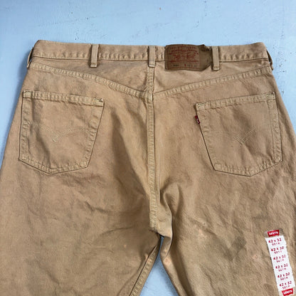 Levis 501 Vintage 90s USA XX Straight Leg Jeans Khaki Brown Wash 42x32 Act 40x32