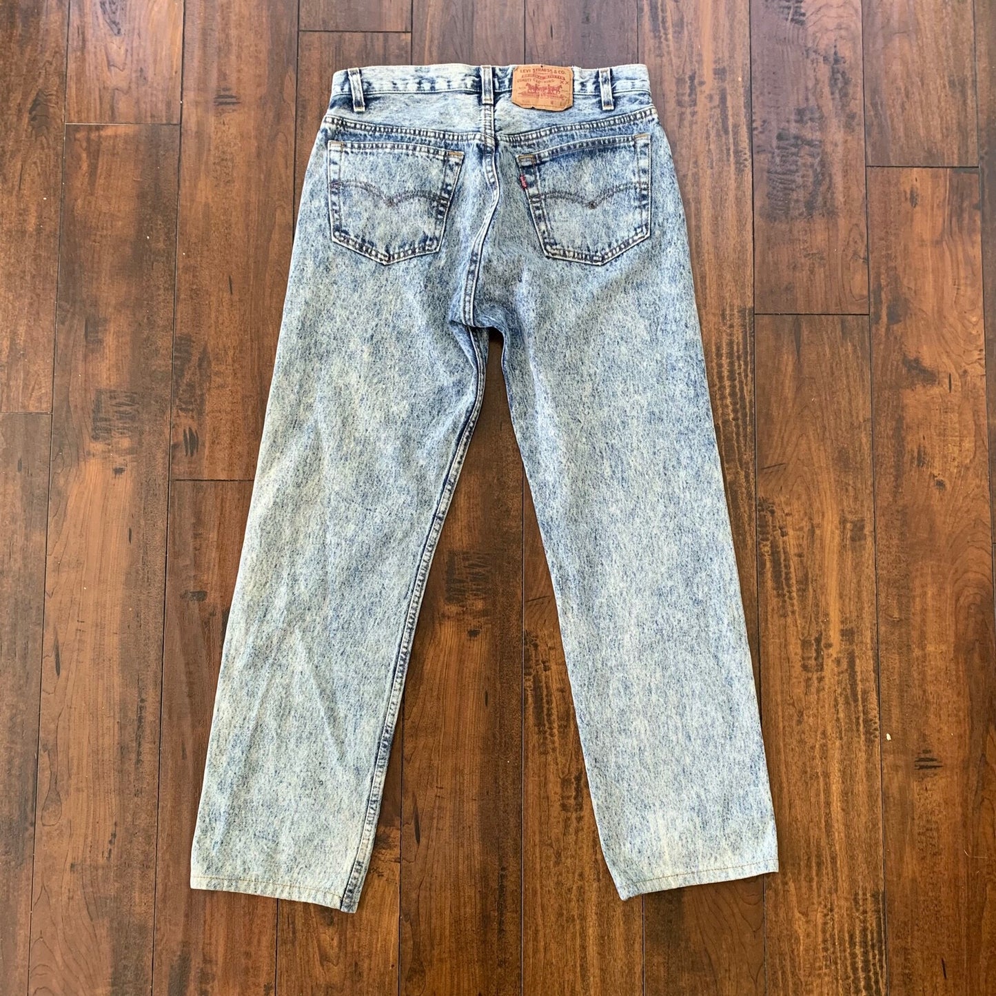 Levis 501 Vintage 80s USA XX Straight Leg Jeans Blue Acid Wash 33x32 Act 30x29