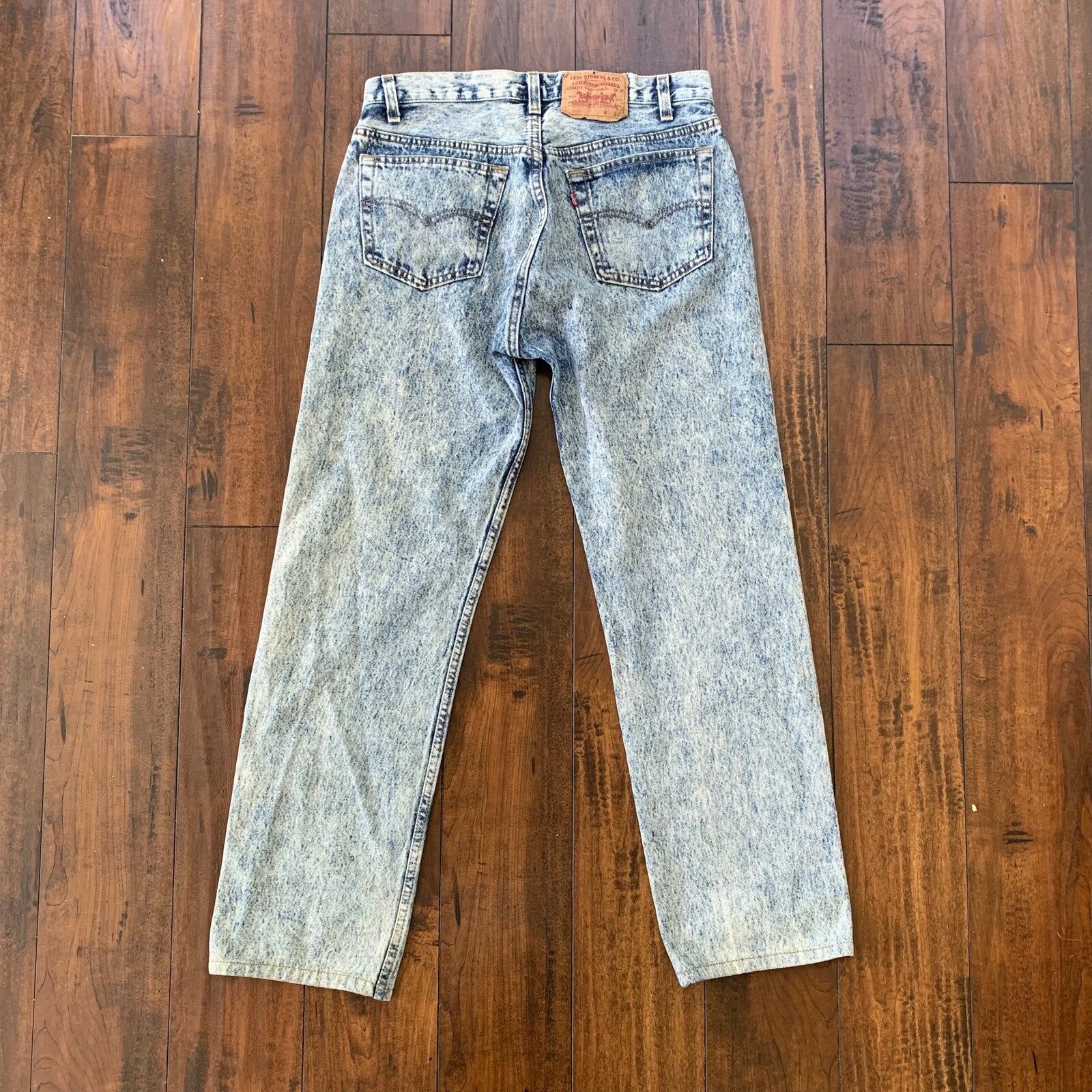 Levis 501 Vintage 80s USA XX Straight Leg Jeans Blue Acid Wash 33x32 Act 30x29