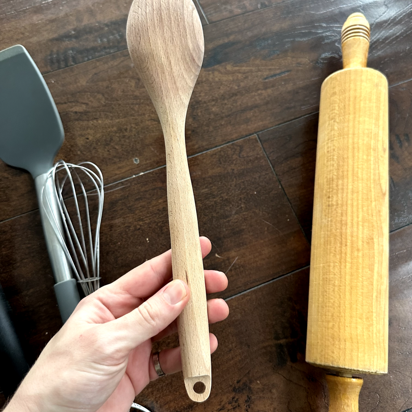 Kitchen Utensils Spatula Rolling Pin Wooden Spoon Mixing Spreading Glaze Lot Set