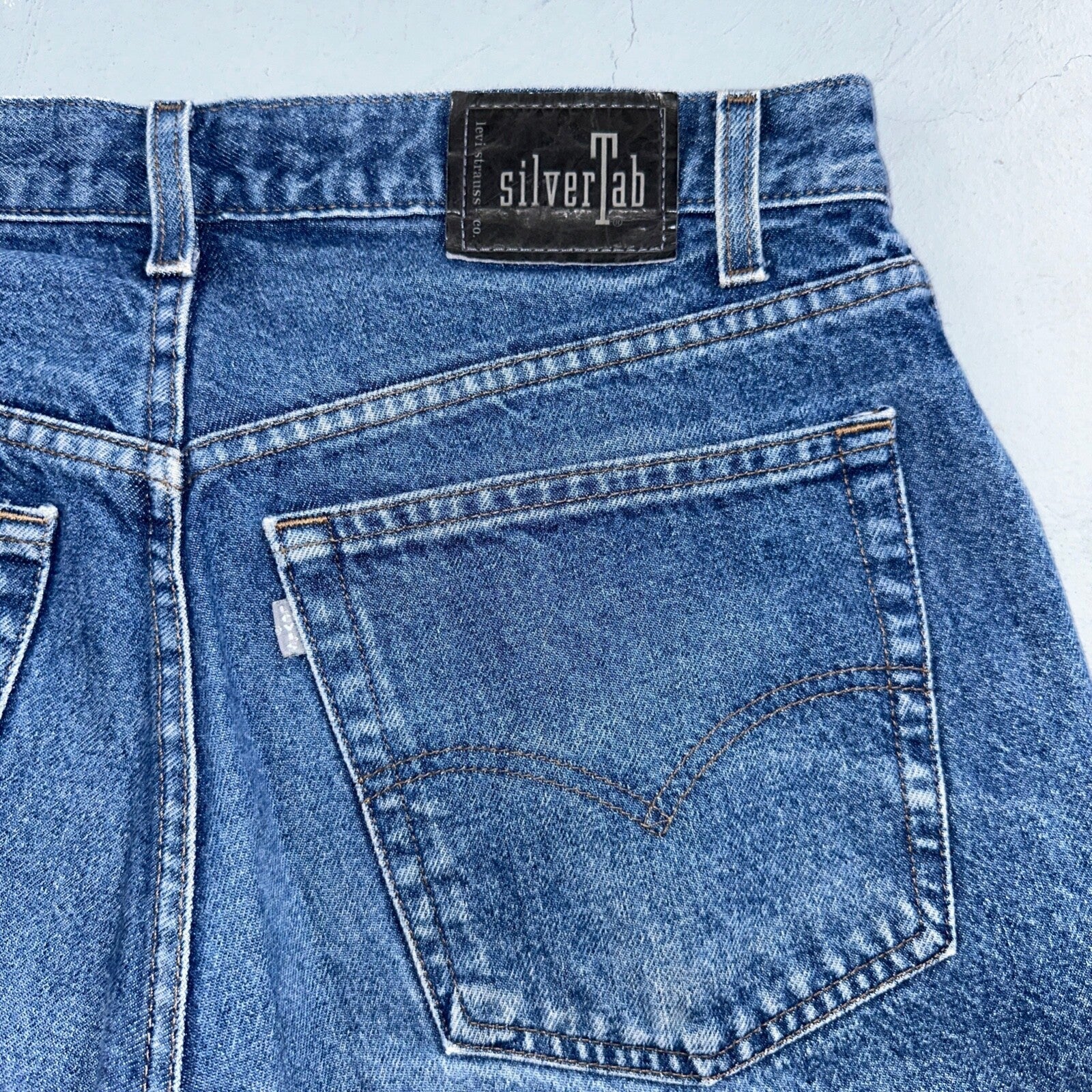 Levis SilverTab Vintage 90s Baggy Denim Jeans Blue Silver Tab Skater Act 35x32