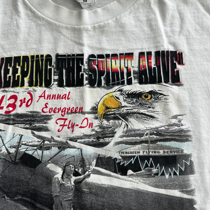 Airplane Portland Oregon Vintage T Shirt Flying Pilot Bald Eagle USA America