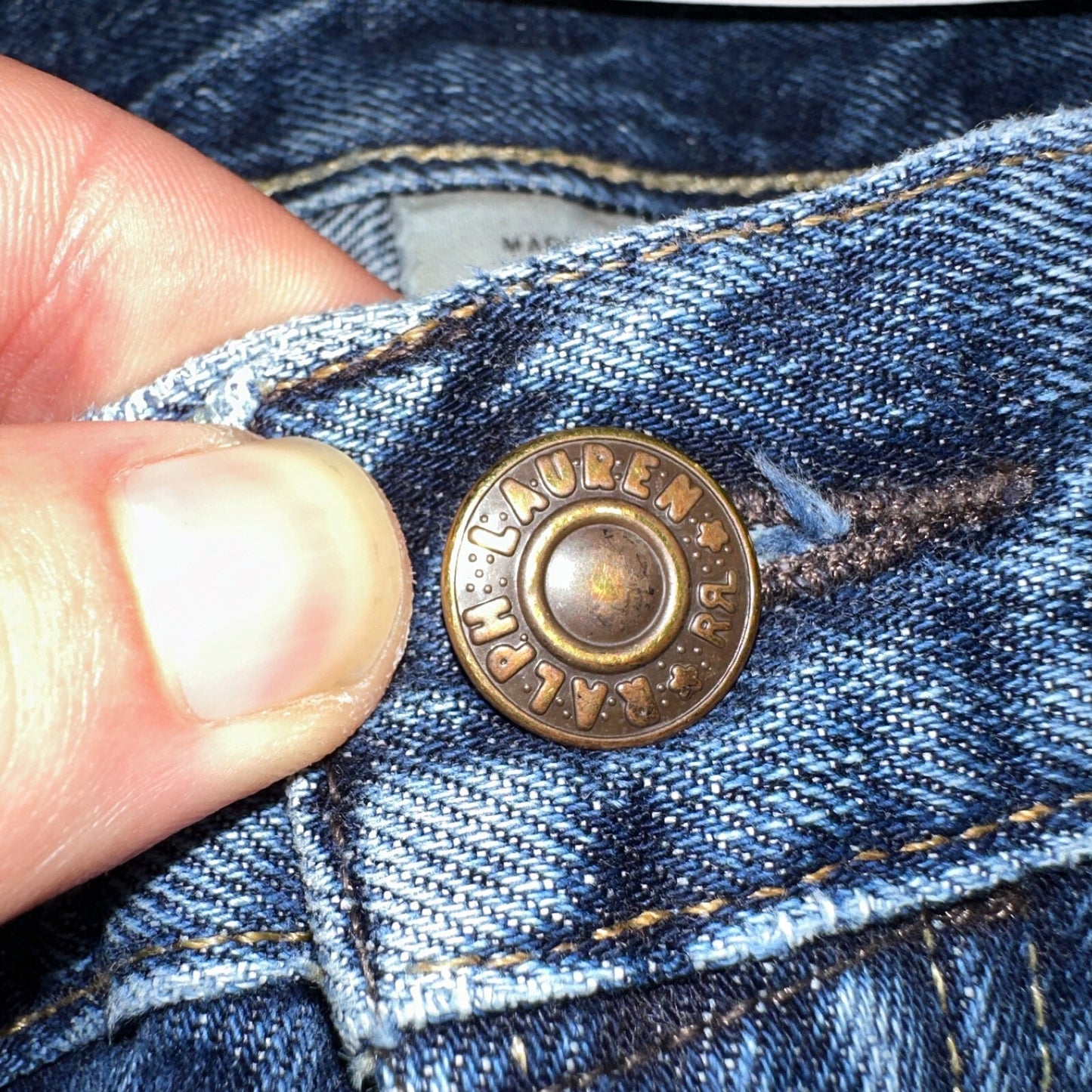 RRL Denim Zip Fly Slim Double RL Mens Jeans Mexico Sz 31x34 Med Wash RN 41381