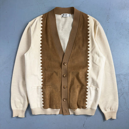 VTG St. Croix Knits Zephyr Wool Cardigan Size L Ivory Old Money Academia Preppy