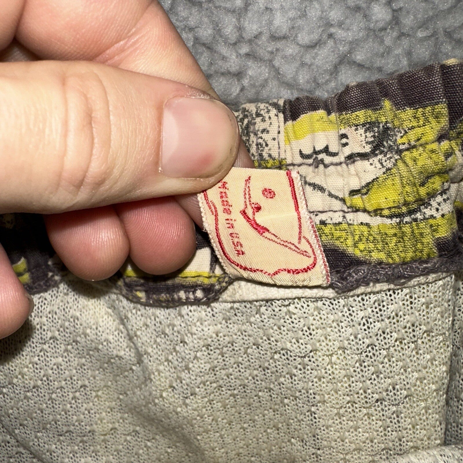 Vtg 40s California Aloha Yellow 50s Swim Trunks Board Shorts Floral Rockabilly