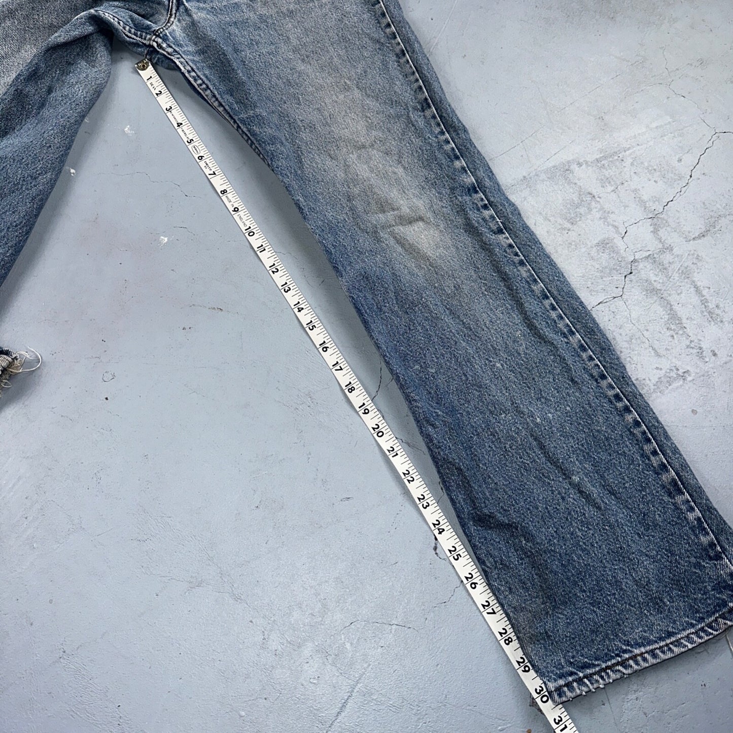 Levis 517 Vintage 80s USA Boot Cut Leg Jeans Light Wash Orange Tab Act 32x30