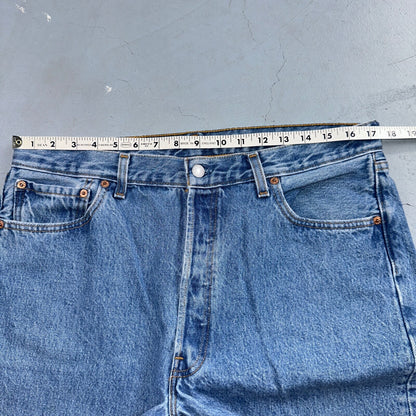 Levis 501 Vintage 90s USA XX Straight Leg Jeans Blue Med Wash 36x30 Act 34x29