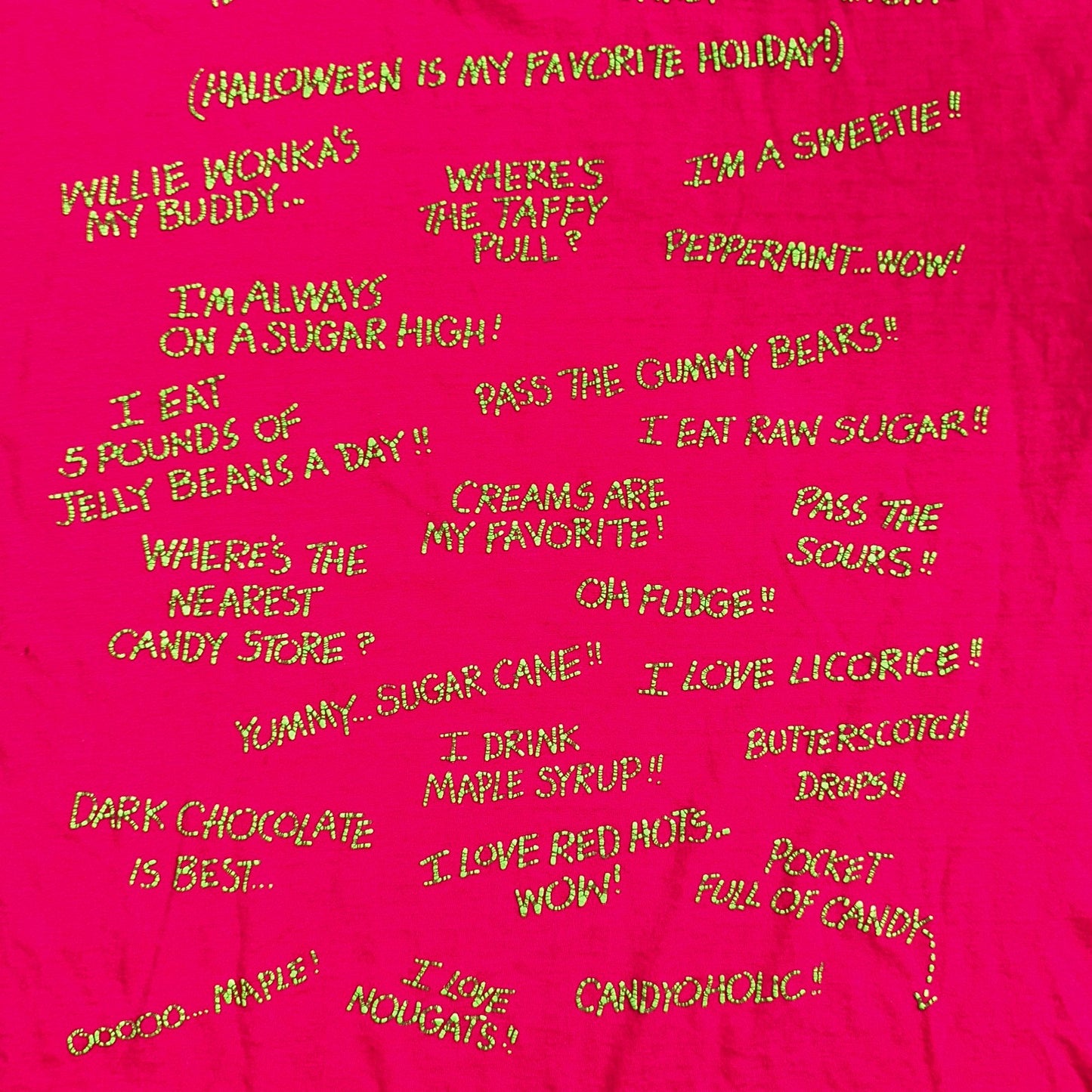 Halloween Pink Quote Funny VTG T Shirt Y2K Sweetie Candy Cute USA Scary Text