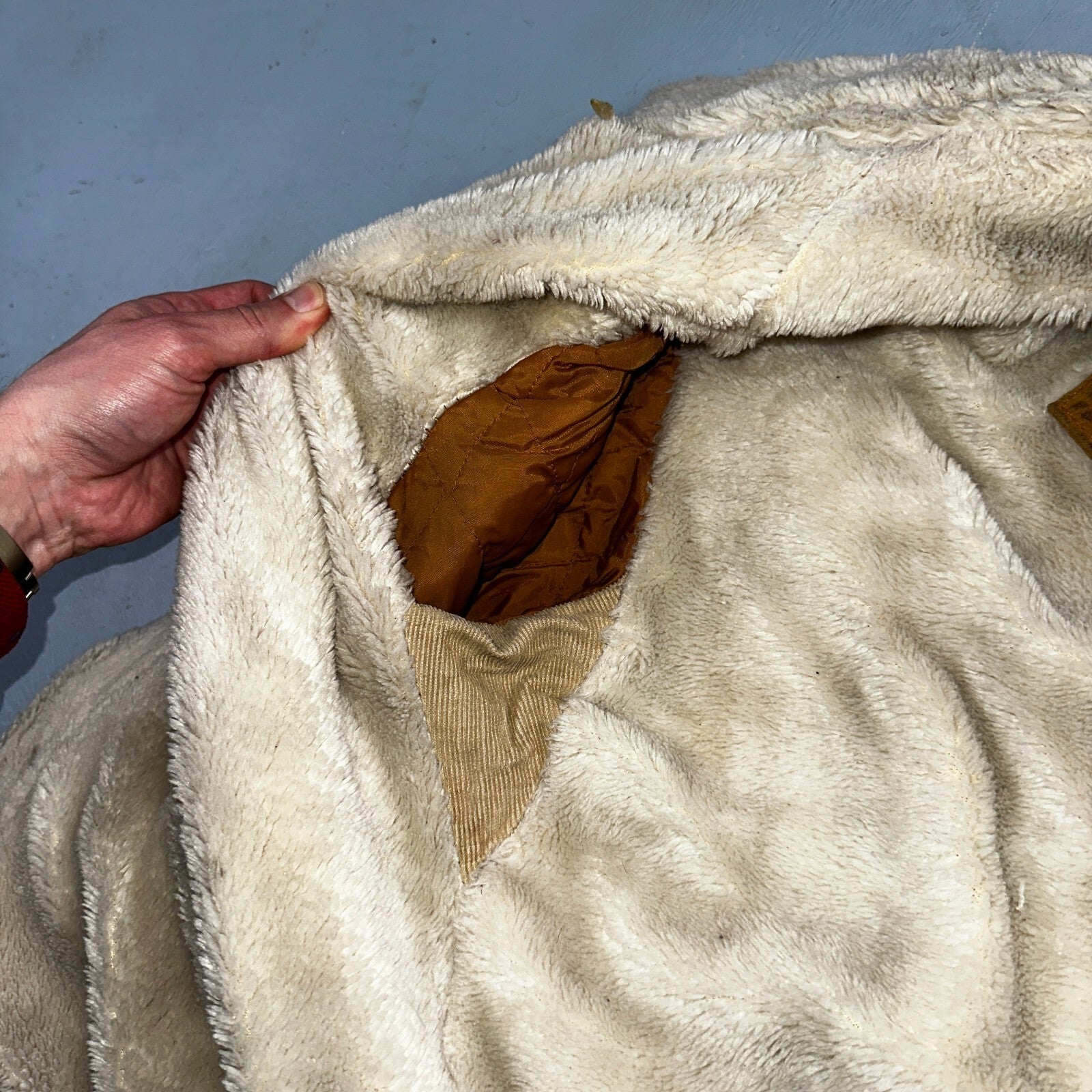 Vintage Suede Grande Bay Rancher Trucker Sherpa Lined Jacket Coat Men's 36