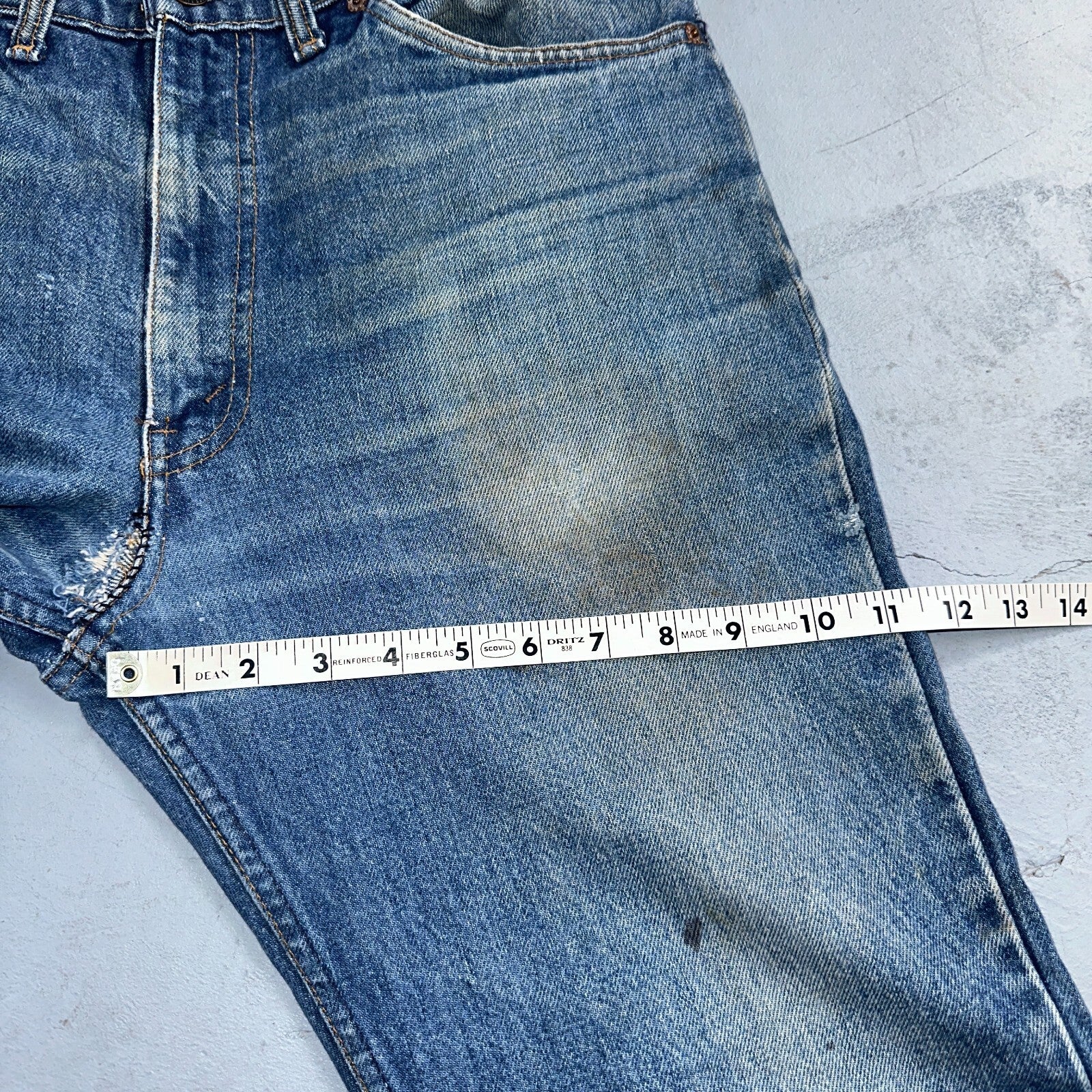 Levis 517 Vintage 90s Canada Orange Tab Bootcut Flare Blue Worn Jeans Act 33x30