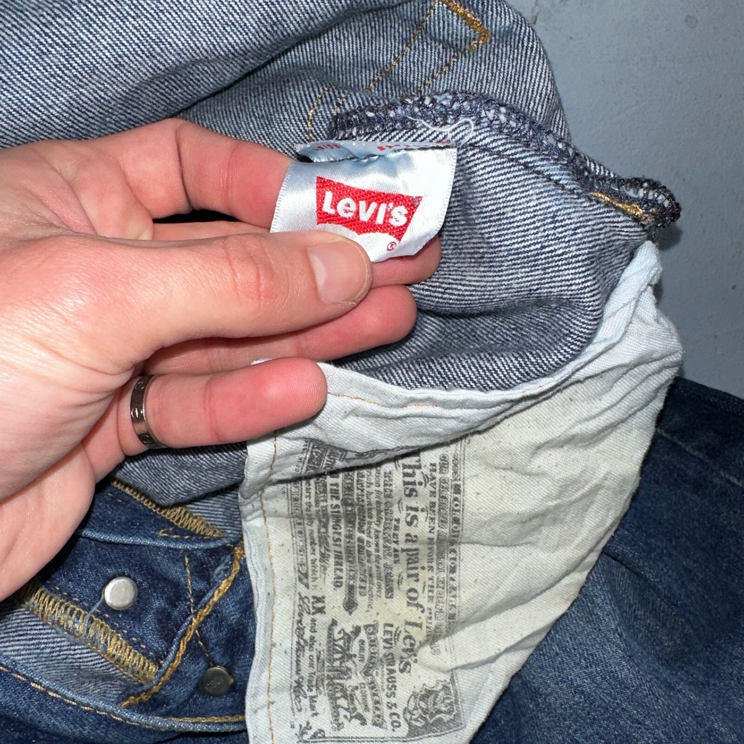 Levis 501 Y2K XX Straight Leg Jeans Blue VTG Dark Wash 40x32 Act 40x31