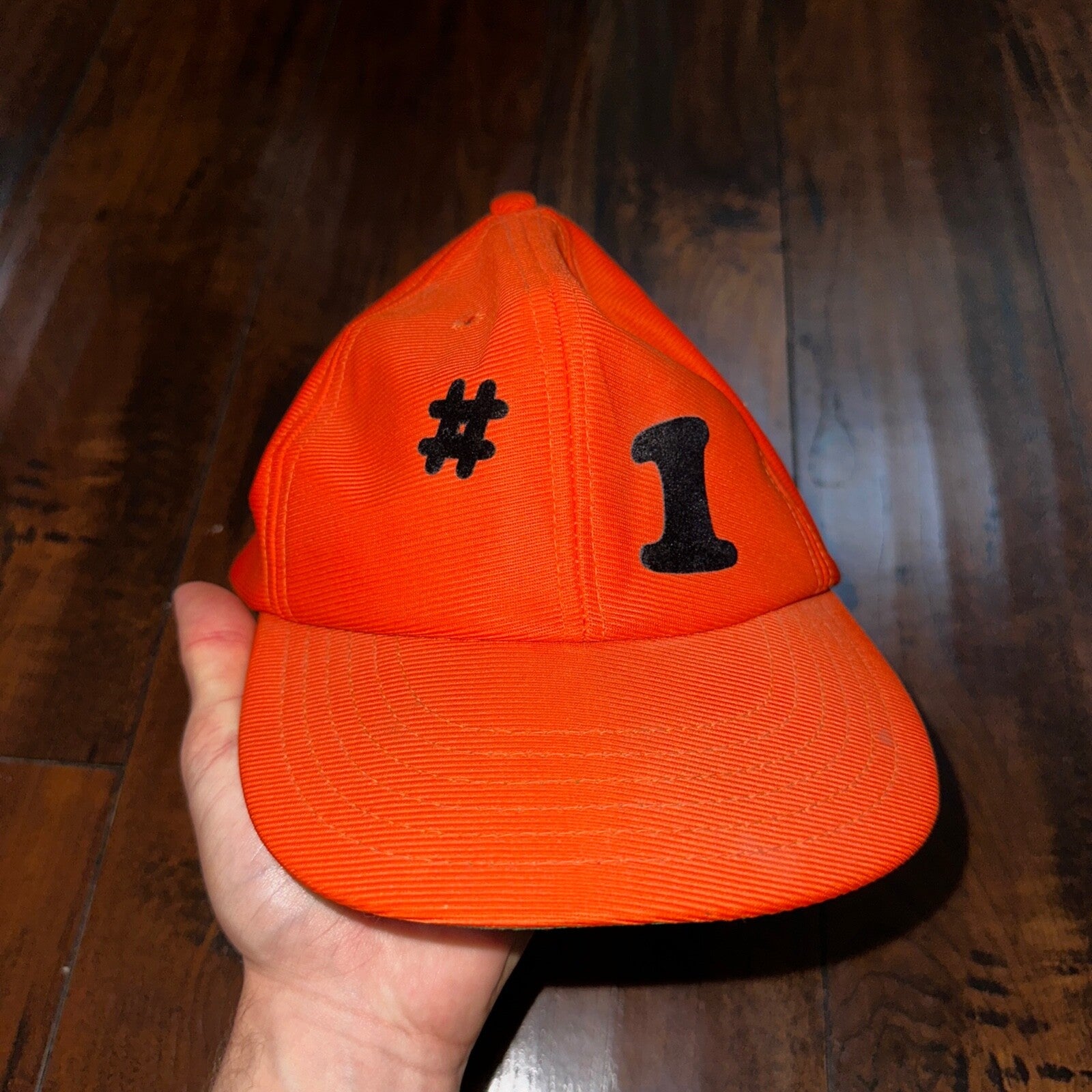 Number 1 80s Orange Vintage Hat Cap Snapback Essential Clean Simple Cool Rap 70s