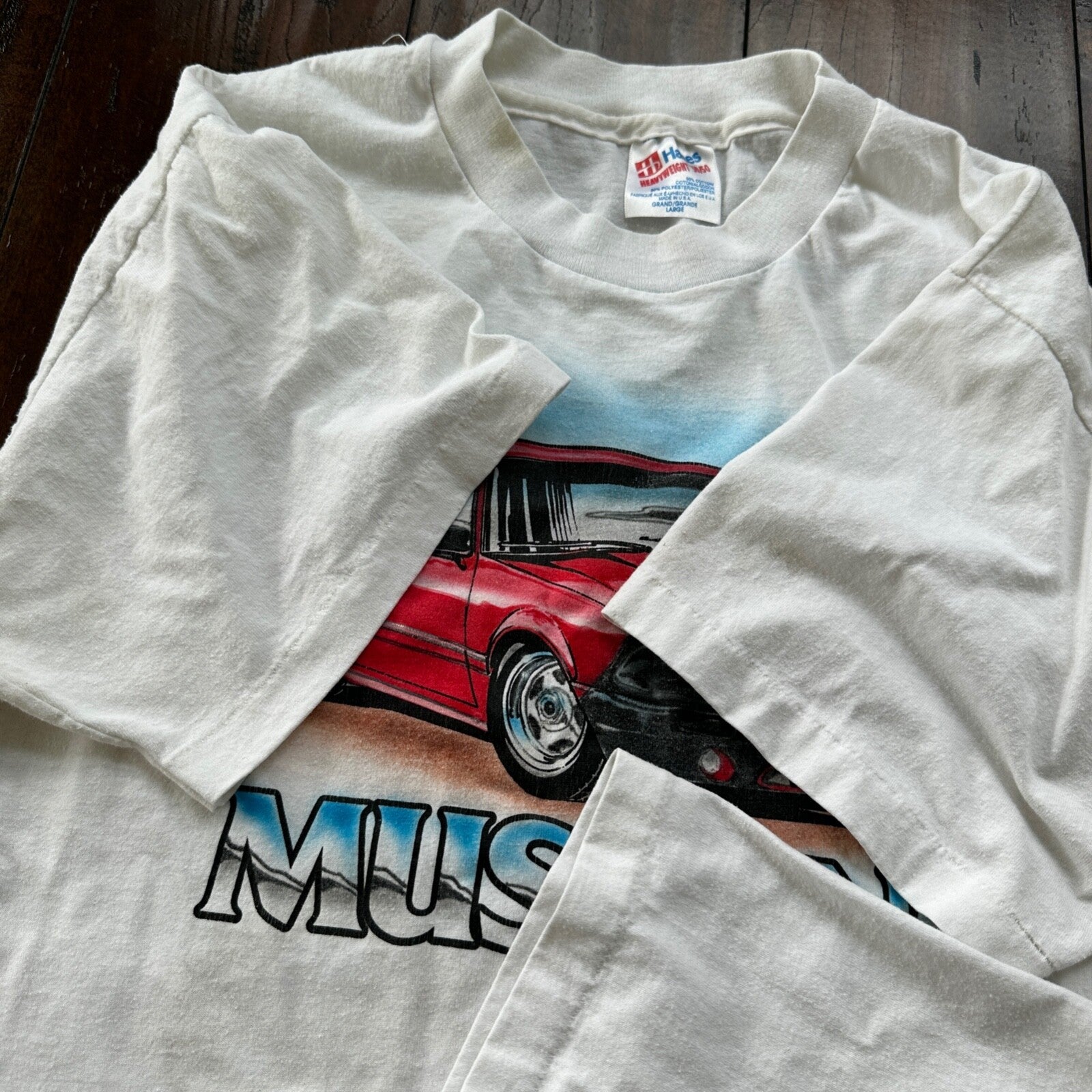 Mustang 80s Vintage T Shirt Oregon PDX Art Car Sports Racing American Muscle
