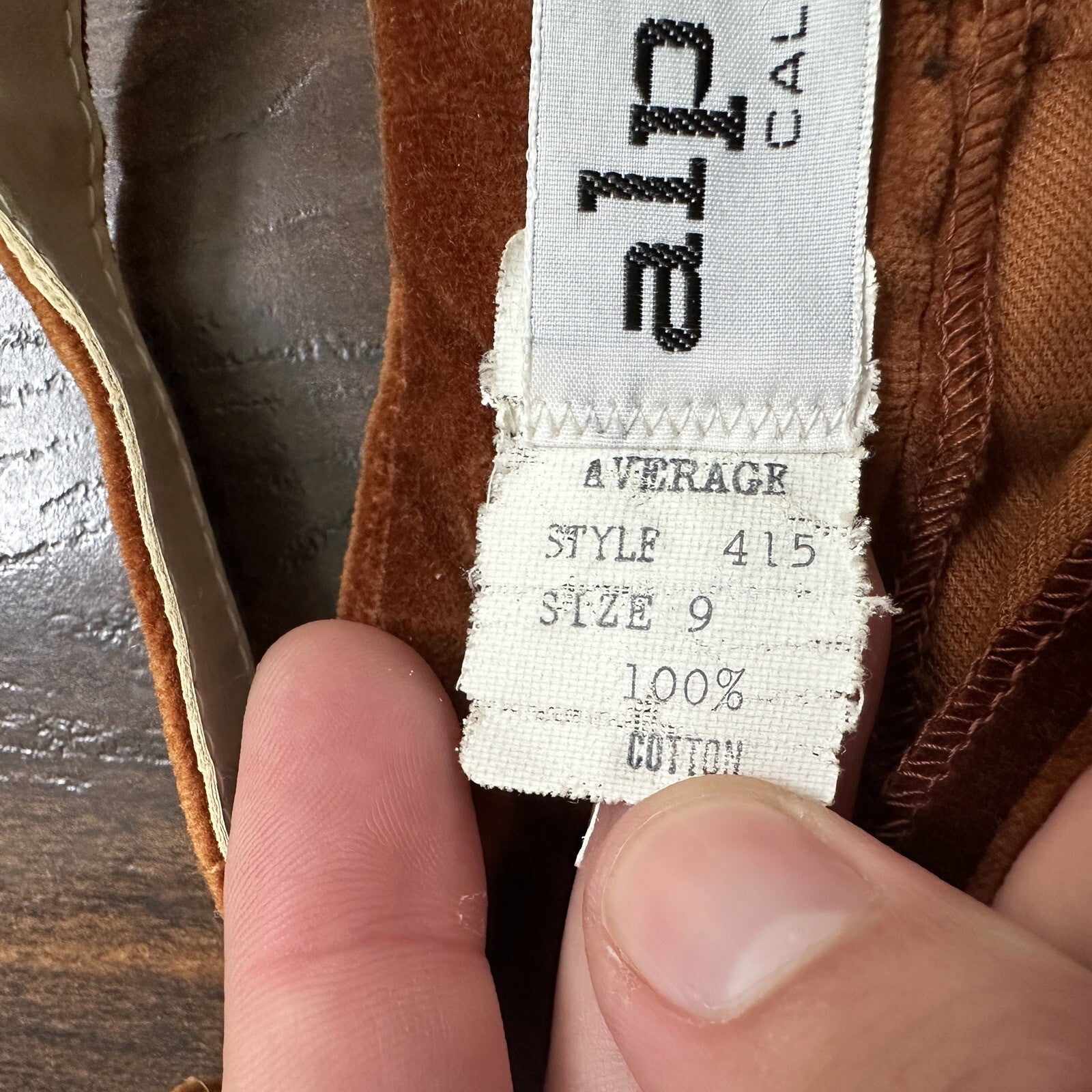 VTG Alpaq California 1970s Pants 26x31 Brown Velour High Waist Flair Rockabilly