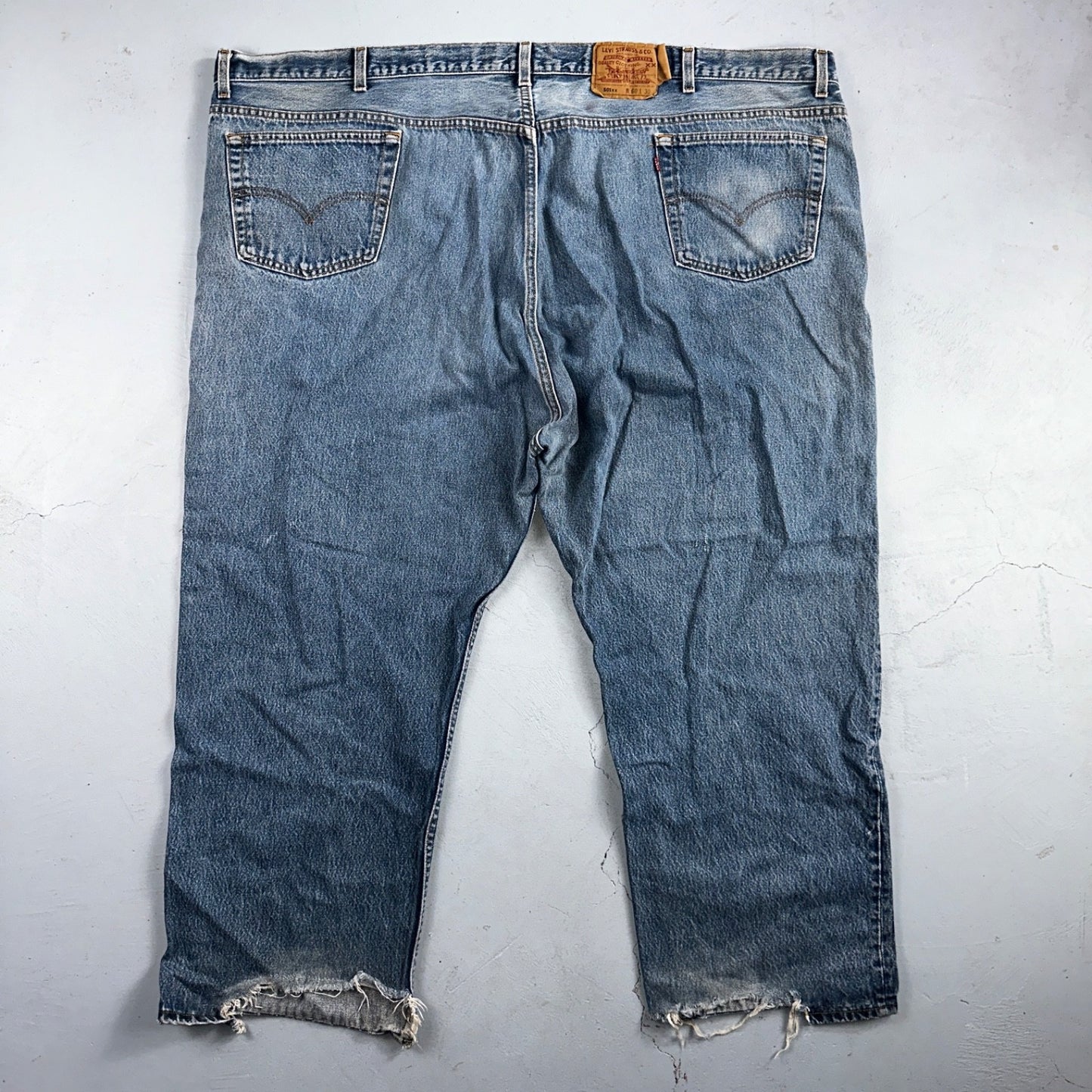 Levis 501 Vintage 90s USA XX Straight Leg Jeans Blue Light Wash 60x30 Act 56x27