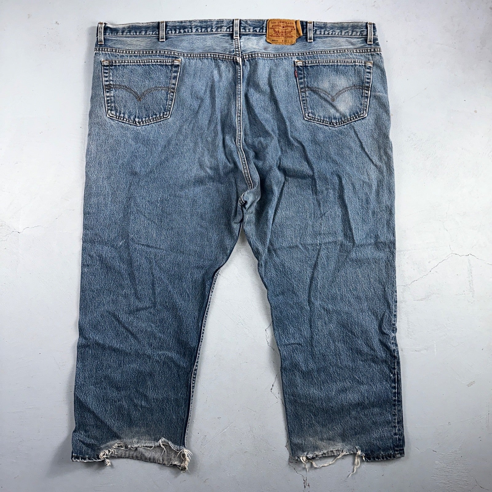 Levis 501 Vintage 90s USA XX Straight Leg Jeans Blue Light Wash 60x30 Act 56x27