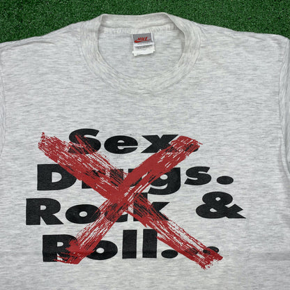 Nike Vintage T Shirt Mens Last Vice S*x Drugs Rock N Roll Music Jordan Rap X