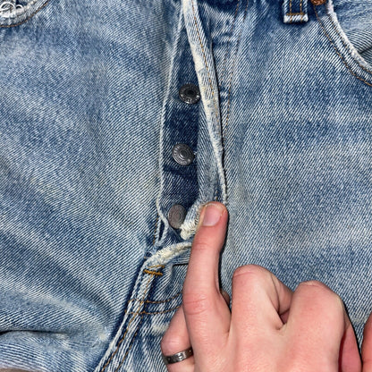 Levis 501 Vintage 90s USA XX Straight Leg Jeans Blue Med Wash 33x32 Act 32x30
