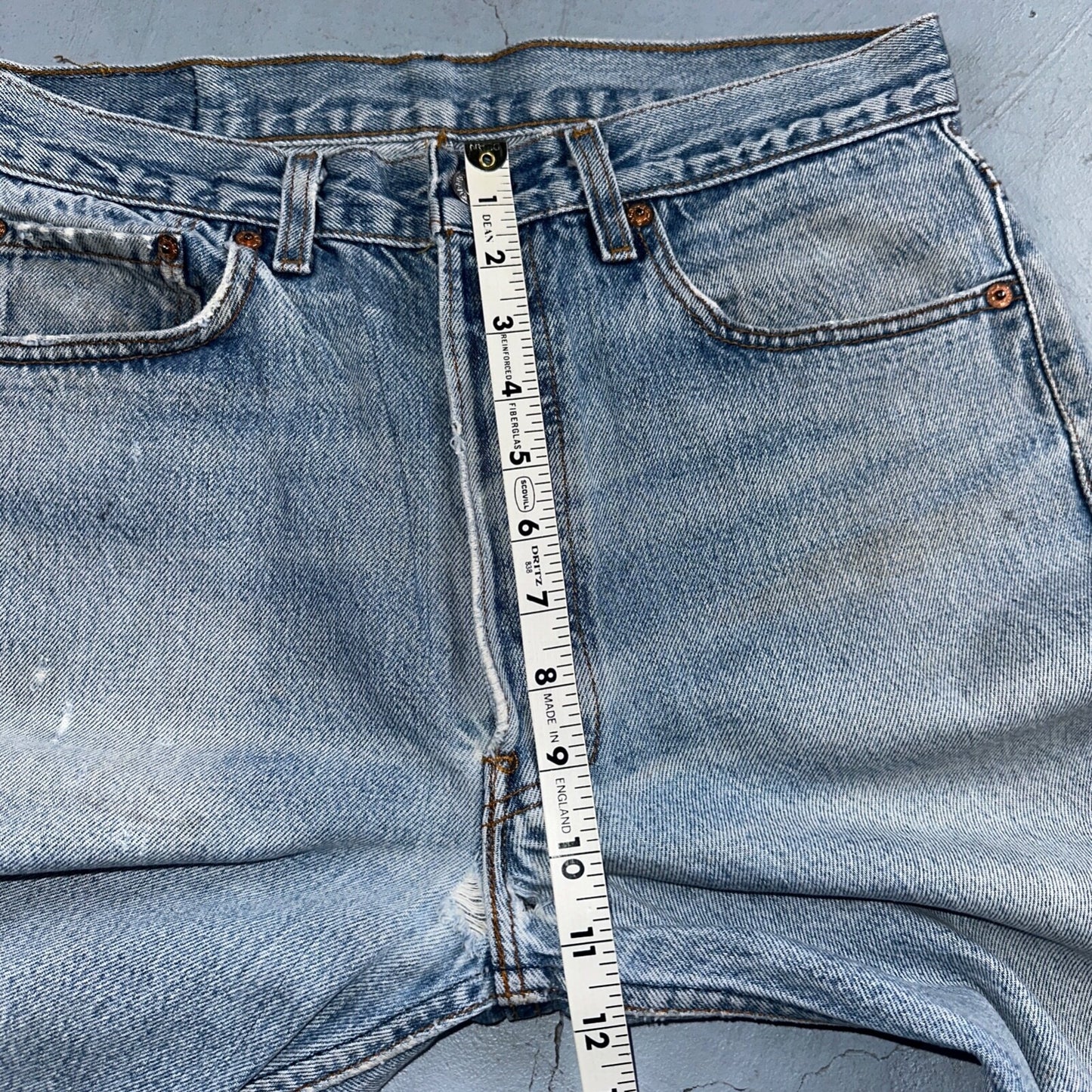 Levis 501 Vintage 90s USA XX Straight Leg Jeans Blue Light Wash 34x36 Act 31x32