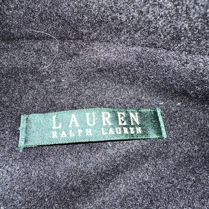 Lauren Ralph Lauren Womens Black Herringbone Wool Blended Overcoat 6 Lined