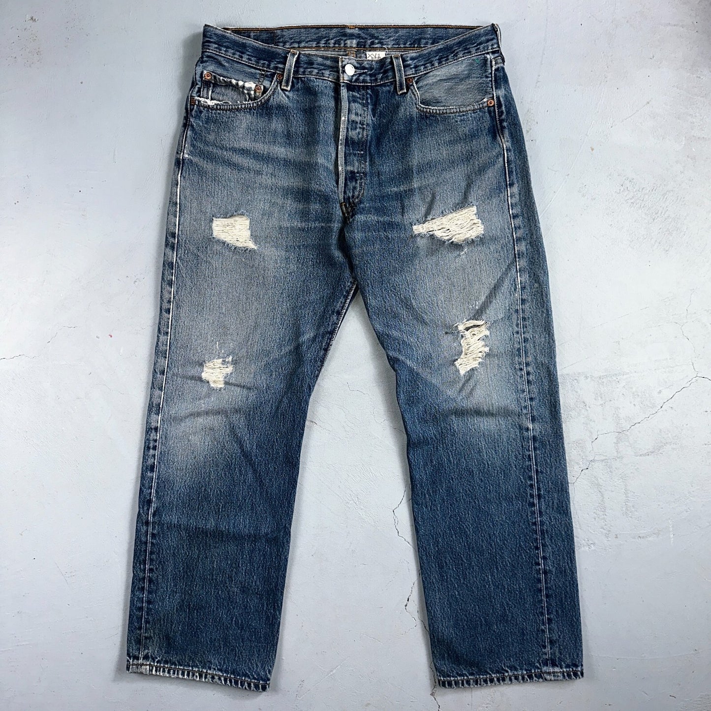 Levis 501 Vintage Y2K Mexico Straight Leg Jeans 36x29 90s Med Wash Act 35x28