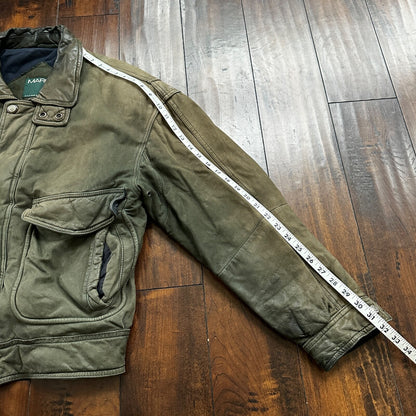 Andrew Marc NEW YORK Mens Suede Leather Coat Jacket Boxy Vintage Y2K 90s A2