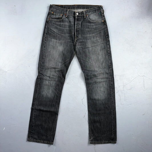Levis 501 Vintage Y2K XX Straight Leg Jeans Black Light Wash 34x34 Act 33x33