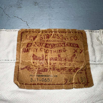 Levis 501 Vintage 80s USA XX Straight Leg Jeans White Med Wash 29x30 Act 28x29