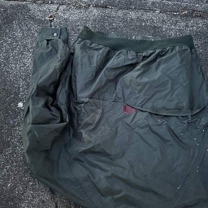 Vintage Woolrich Bomber Jacket Green USA Stained 90s Red Lining USED HEAVY