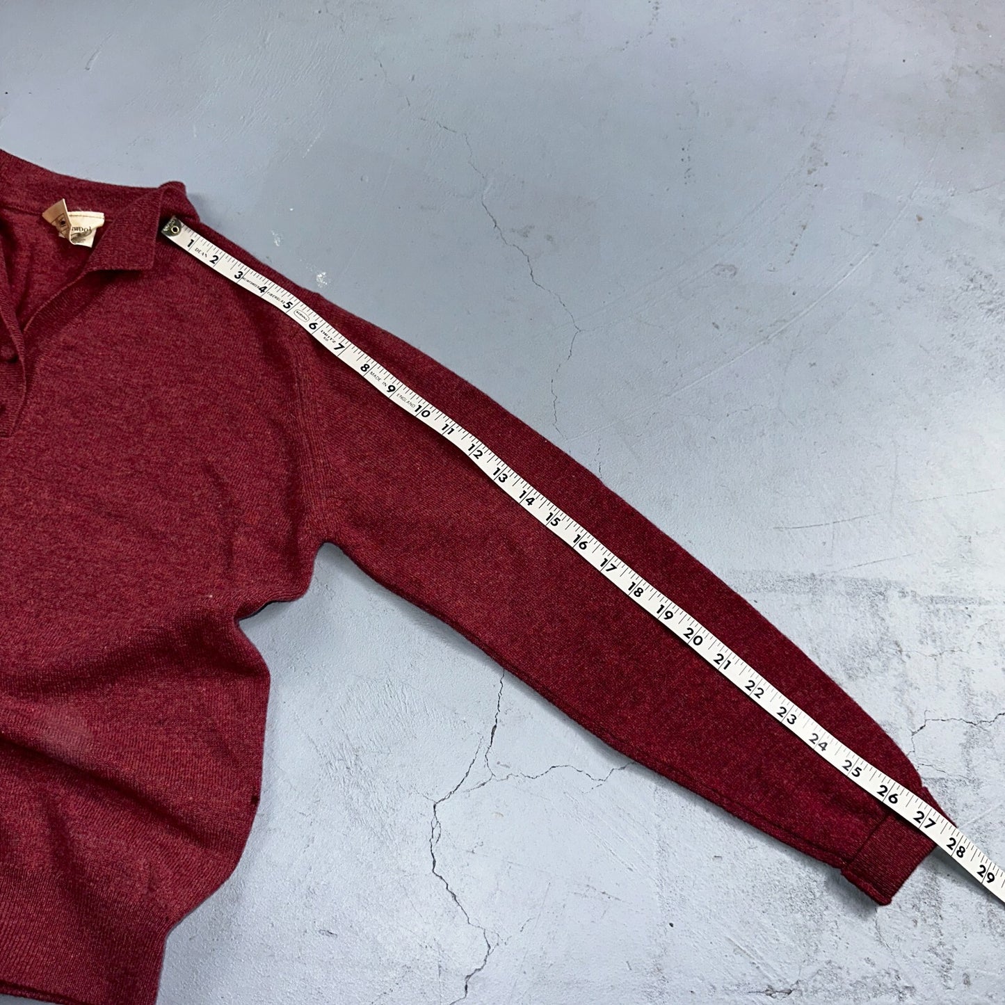 VTG Edinburg Woolen Mill Wool Cardigan Sweater Women’s M 1970s Red Lambswool