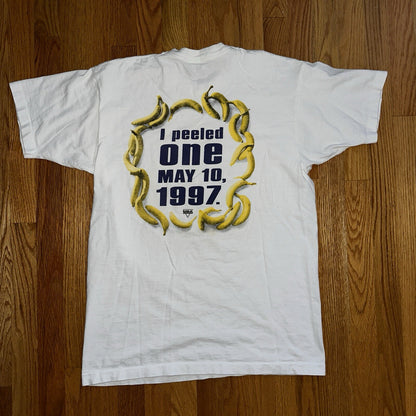 USA Track Field Funny Bananas VTG T Shirt 90s Single Stitch 25K Quote Fruit Joke