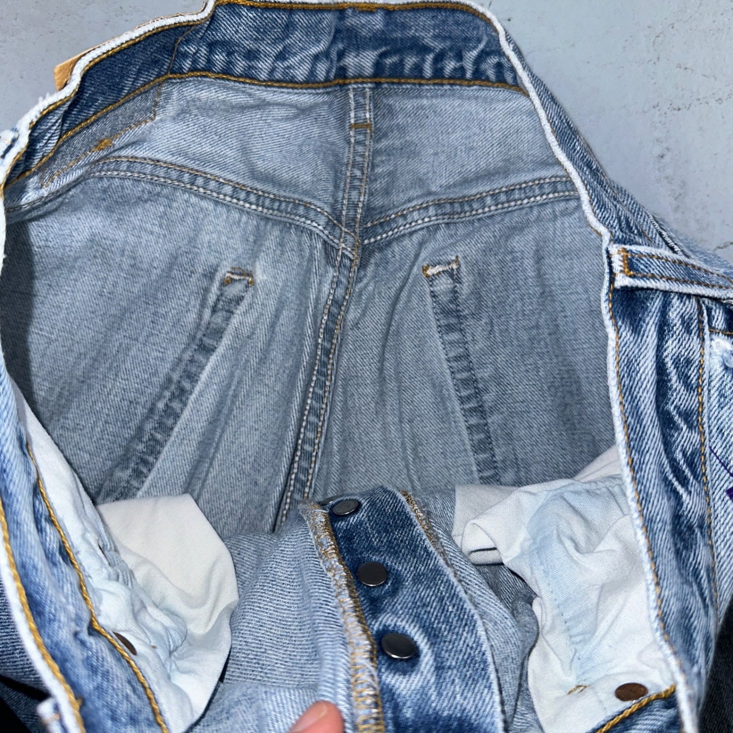 Levis 501 Vintage 90s USA XX Straight Leg Jeans Blue Light Wash 35x34 Act 33x30