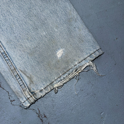 Levis 501 Vintage 90s USA XX Straight Leg Jeans Blue Light Wash 33x34 Act 30x32