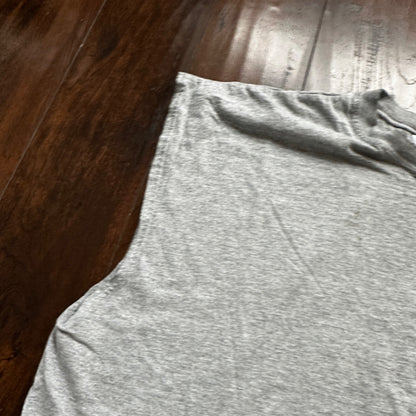 Nike Trashed Center Swoosh Vintage T Shirt 90s Basic Grey Gym Rat Stained