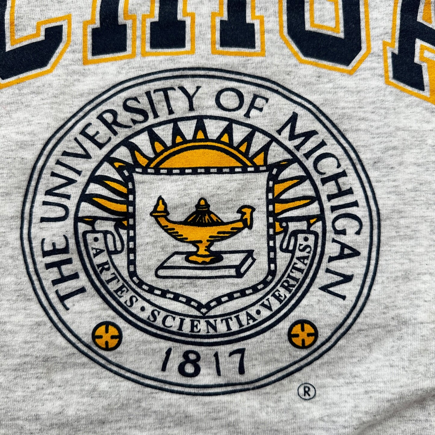 Michigan Russell Athletic 2XL USA VTG T Shirt Gray University College Basic Rap