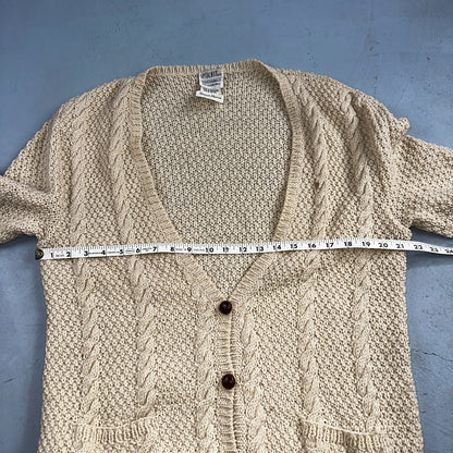 Vintage Oversized Spitalnick Neiman Marcus 100% Wool Cardigan Cable Knit Cozy