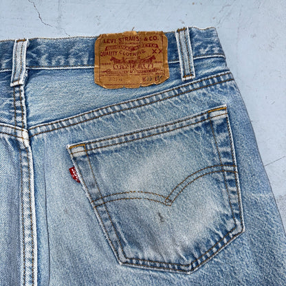 Levis 501 Vintage 90s USA XX Straight Leg Jeans Blue Light Wash 35x36 Act 32x27