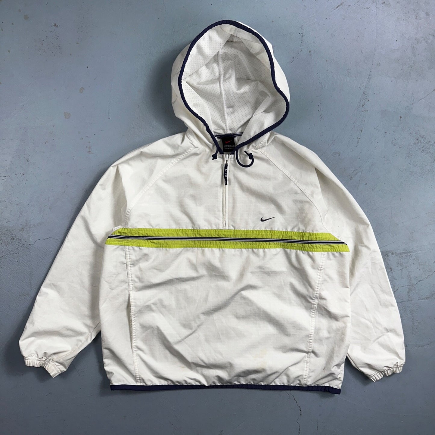 Nike Jacket Vintage Nylon Windbreaker Women’s Quarter Zip Large White 90s