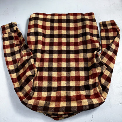 Vintage 70s Woolrich Heavy Thick Wool Plaid Brown Red Shirt Jacket XL 1970s