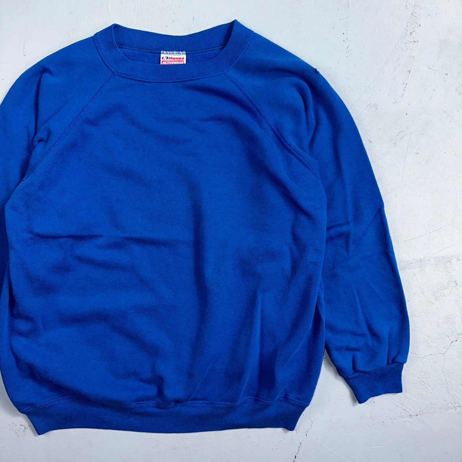 1990s VTG Hanes Sport Blank Sweatshirt XL Blue Made In USA Crewneck Basic