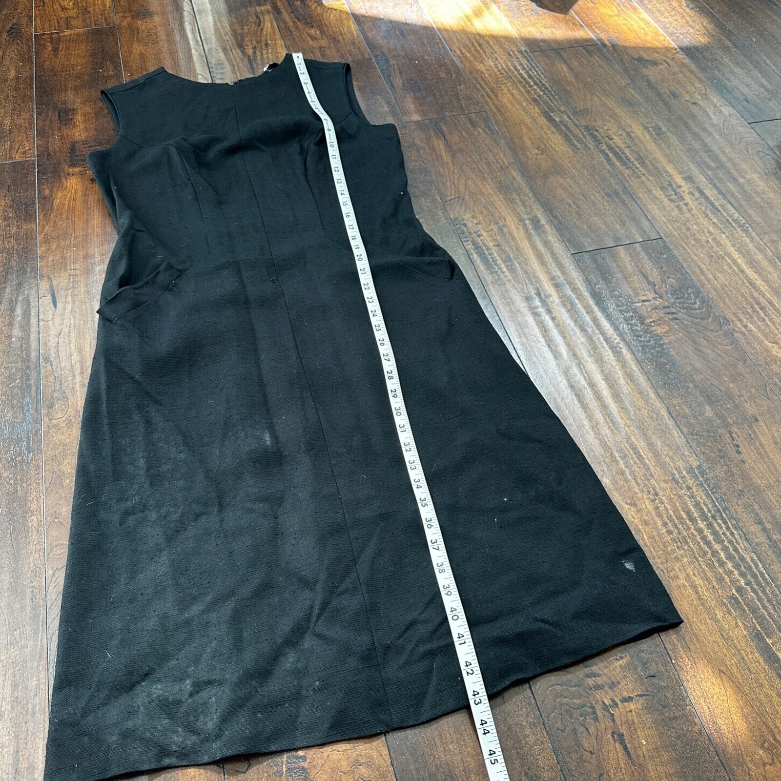 Vintage USA Rockabilly Womens Dress Skirt 60s 70s Top Black Wool Stained