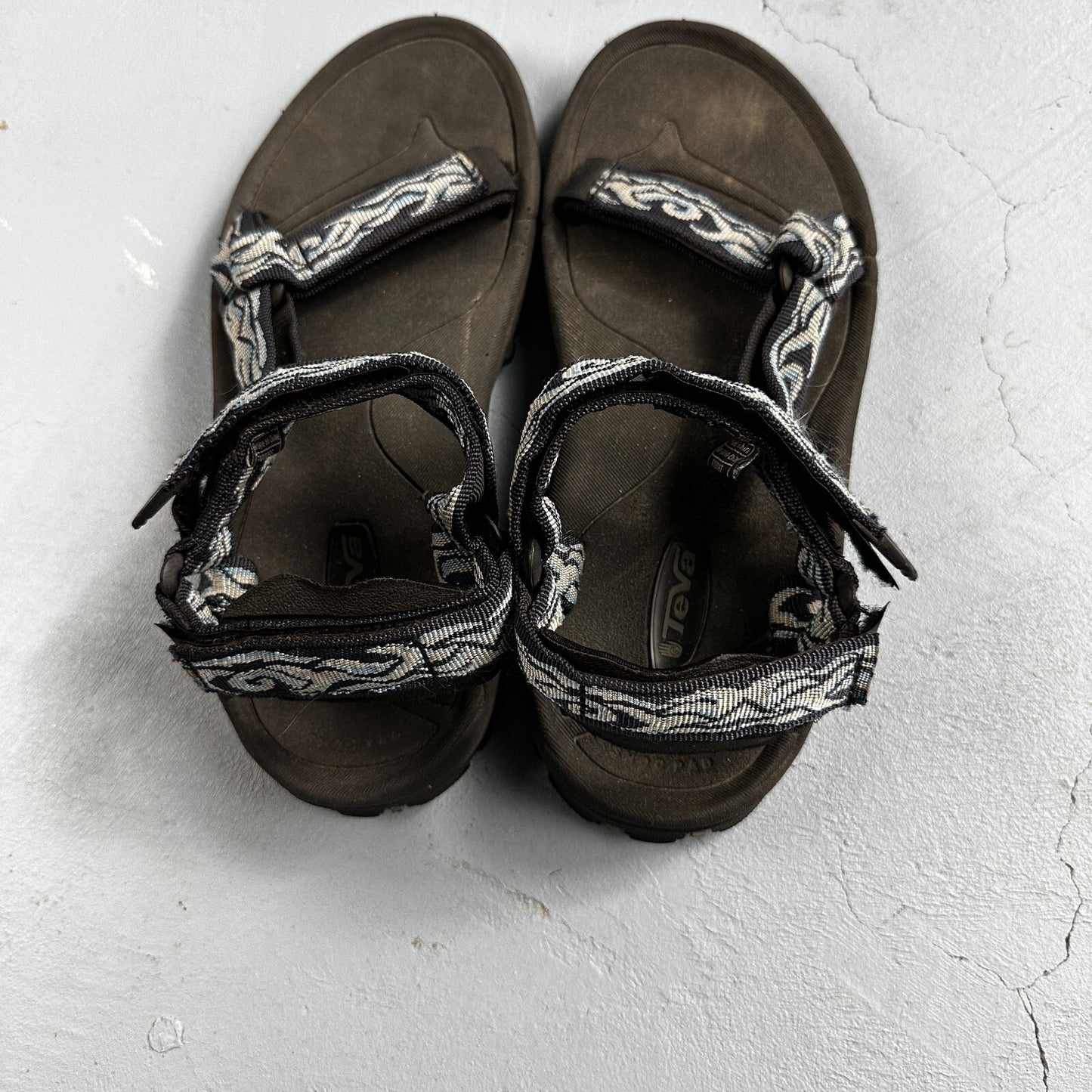 Teva Original Men’s Hiking Water Sandals 6404 White Stripes - Size 9 VTG