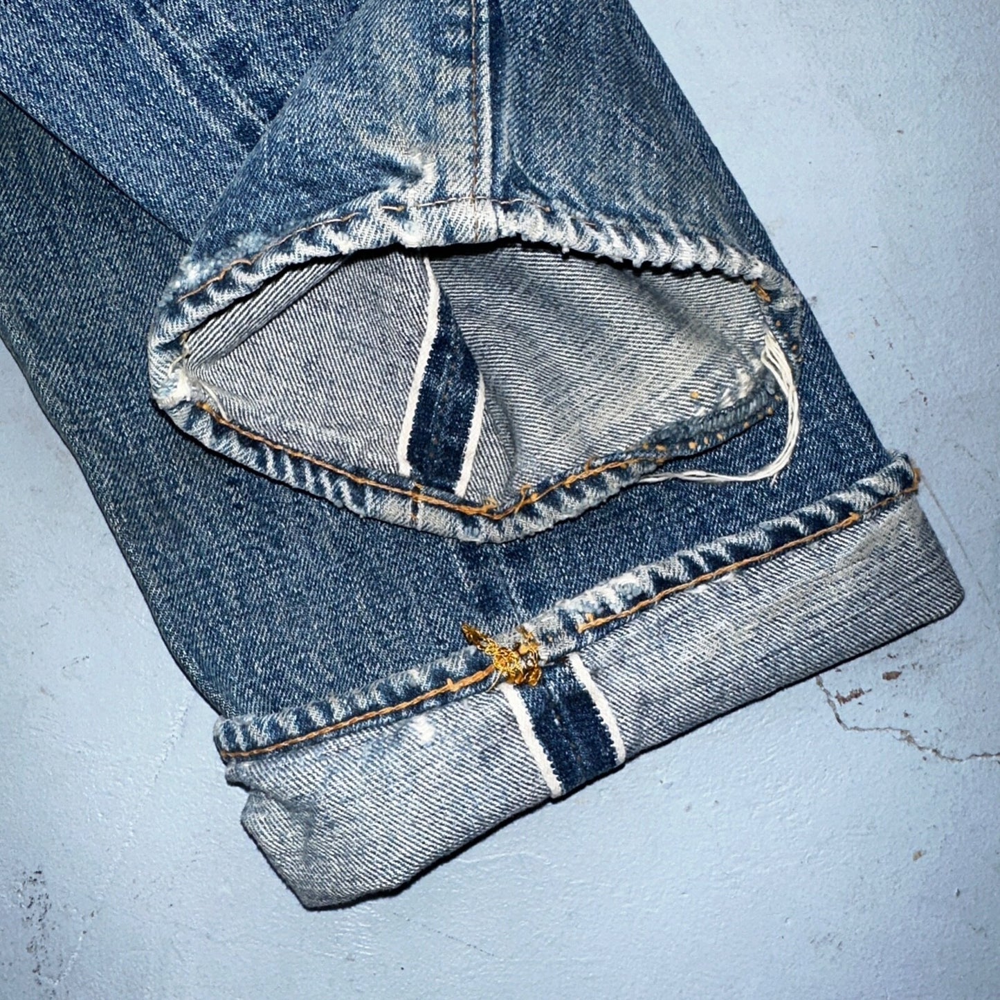 Levis 501 Vintage 70s SS Redline Selvedge USA 66 Jeans Thrashed 31x34 Act 29x30