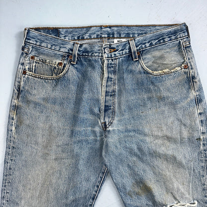 Levis 501 Vintage Y2K 90s XX Straight Leg Jeans Blue Light Wash 36x32 Act 33x30