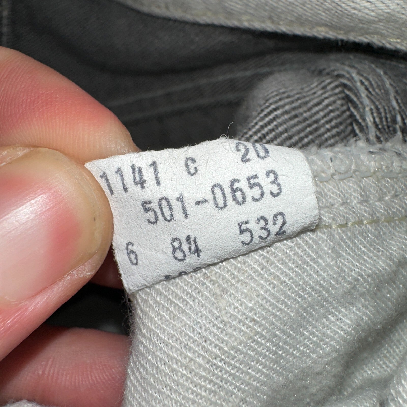 Levis 501 Vintage 80s USA XX Straight Leg Jeans Gray Light Wash 28x32 Act 27x31