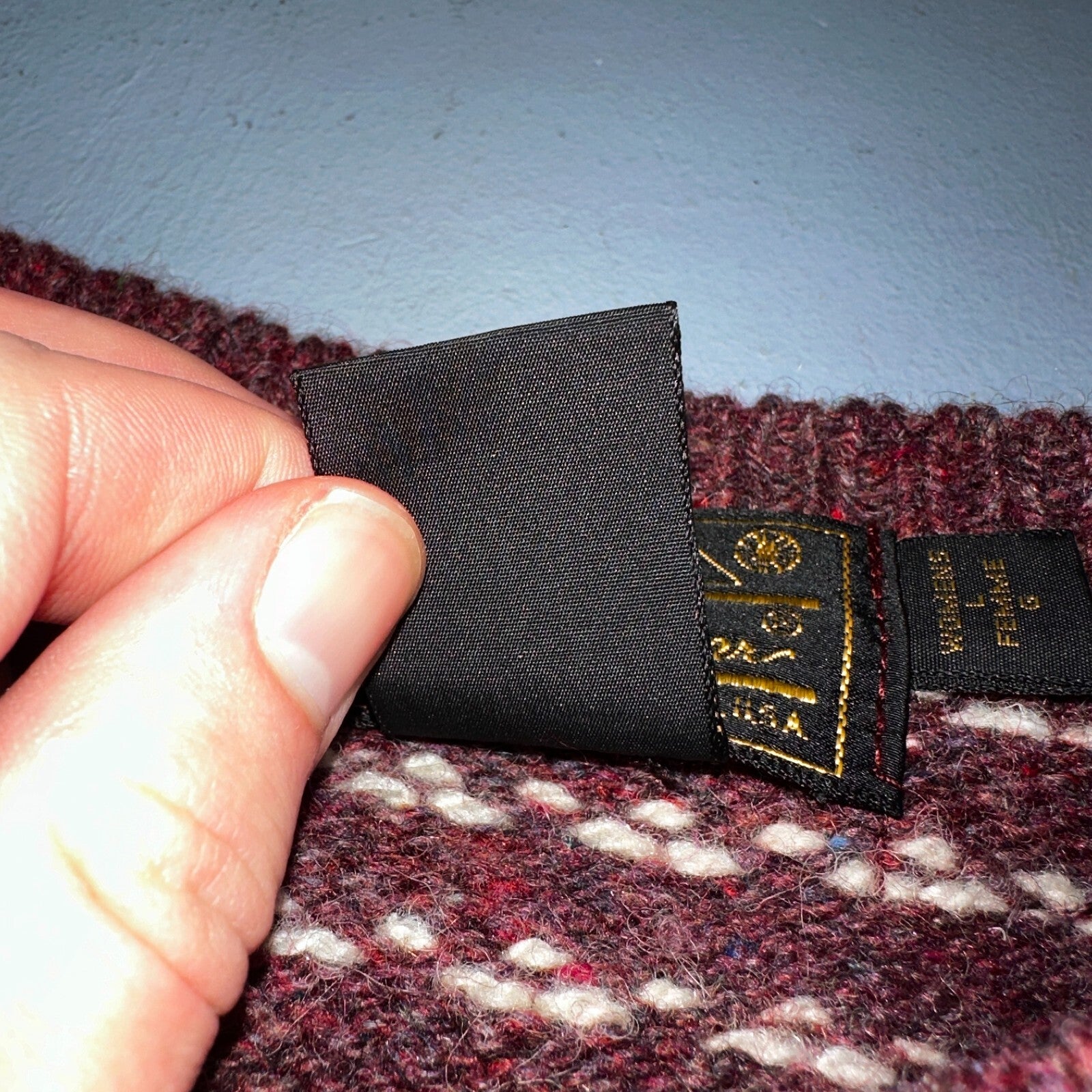 Eddie Bauer Vintage 90s Womens Large Wool Nordic Fair Isle Pullover Sweater