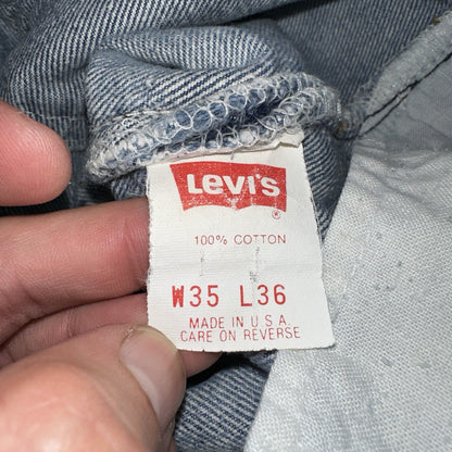 Levis 501 Vintage 90s USA 80s XX Straight Leg Jeans 35x36 Light Wash Act 32x31