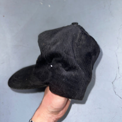 Conway Washington Bell Pole Corduroy VTG Hat Cap Snapback Black USA Hiking Truck